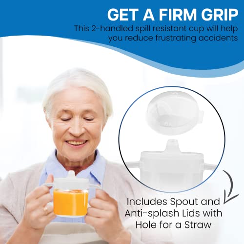 Providence Spillproof Compact 8oz Adult Sippy Cup with 2 Handles - Sip Cups for Adults for Limited Mobility - Handicapped Accessories - Handicap Cups for Elderly Care - Made in the USA - Multi - 3 - Image 5