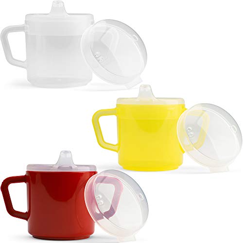 Providence Spillproof Compact 8oz Adult Sippy Cup with 2 Handles - Sip Cups for Adults for Limited Mobility - Handicapped Accessories - Handicap Cups for Elderly Care - Made in the USA - Multi - 3 - Image 1