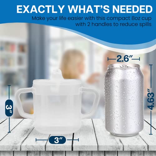 Providence Spillproof Compact 8oz Adult Sippy Cup with 2 Handles - Sip Cups for Adults for Limited Mobility - Handicapped Accessories - Handicap Cups for Elderly Care - Made in the USA - Multi - 3 - Image 3