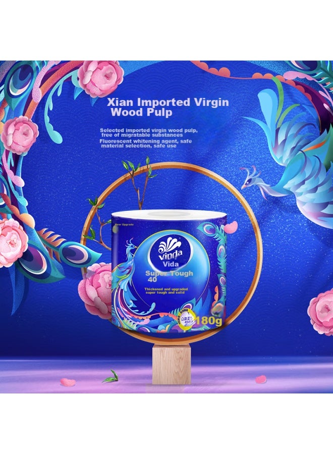 Vinda Core Roll Toilet Paper, Extra Strong 4-ply 180g*10 Rolls, National Trend Design, Large Quany Toilet Paper, Bathroom Tissue, Toilet Roll - Image 3