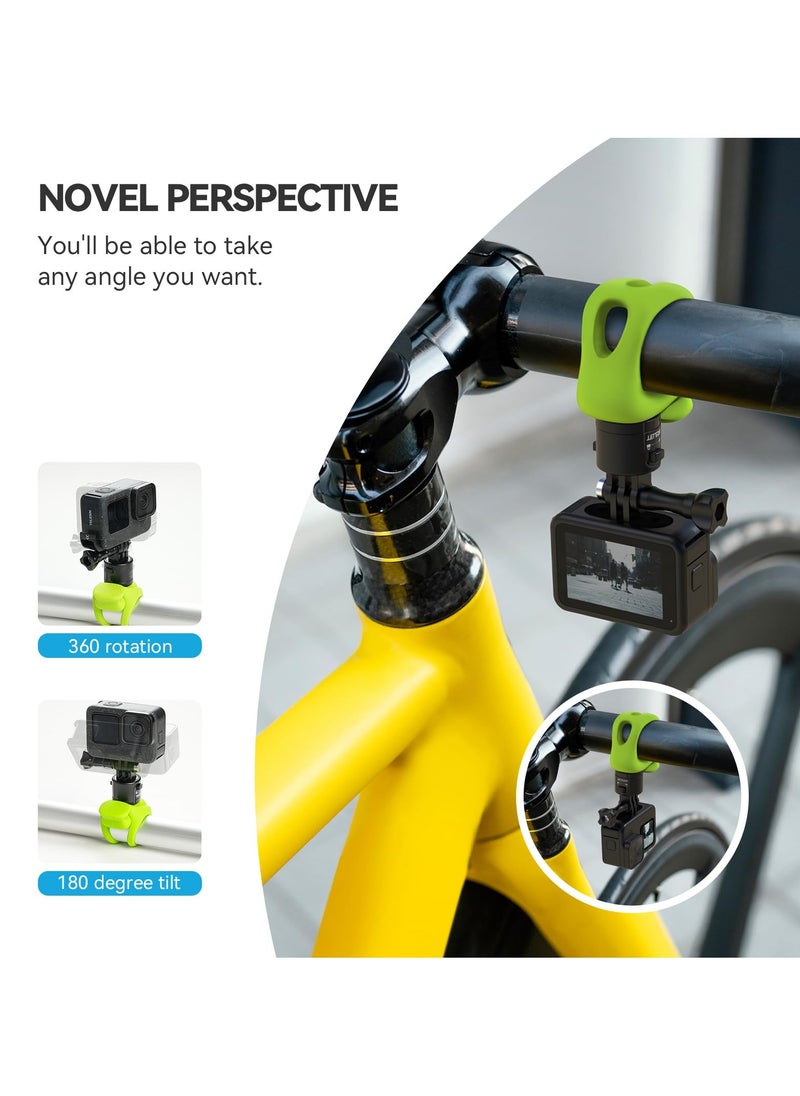 Generic - Camera Mount Strap, 360° Flexible Mount Band Wrap Quick Release for Bike/Motorcycle Handlebar, Compatible with GoPro 12 11 10 9 8 7, Insta360 X3 X4 Go3 Ace Pro, DJI Action 4, Pocket 3 - Image 1