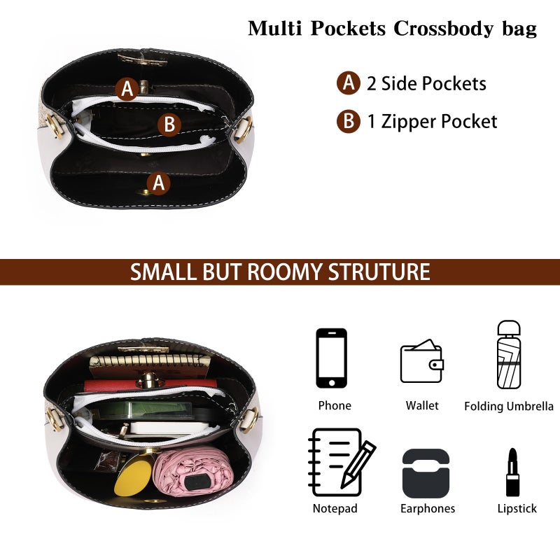 GAEKEAO Crossbody Purses for Women Vegan Leather Bucket Bags Trendy Ladies Handbag Shoulder Purse Multi Pockets Summer 2026 - Image 3