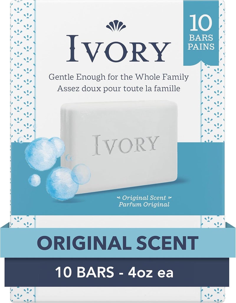 Ivory Original Scent Bath Size Bar Soap - 10 Count (4 Oz Each) - Image 1