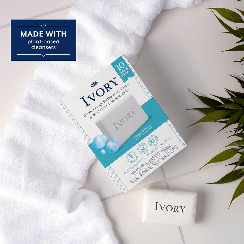 Ivory Original Scent Bath Size Bar Soap - 10 Count (4 Oz Each) - Image 3
