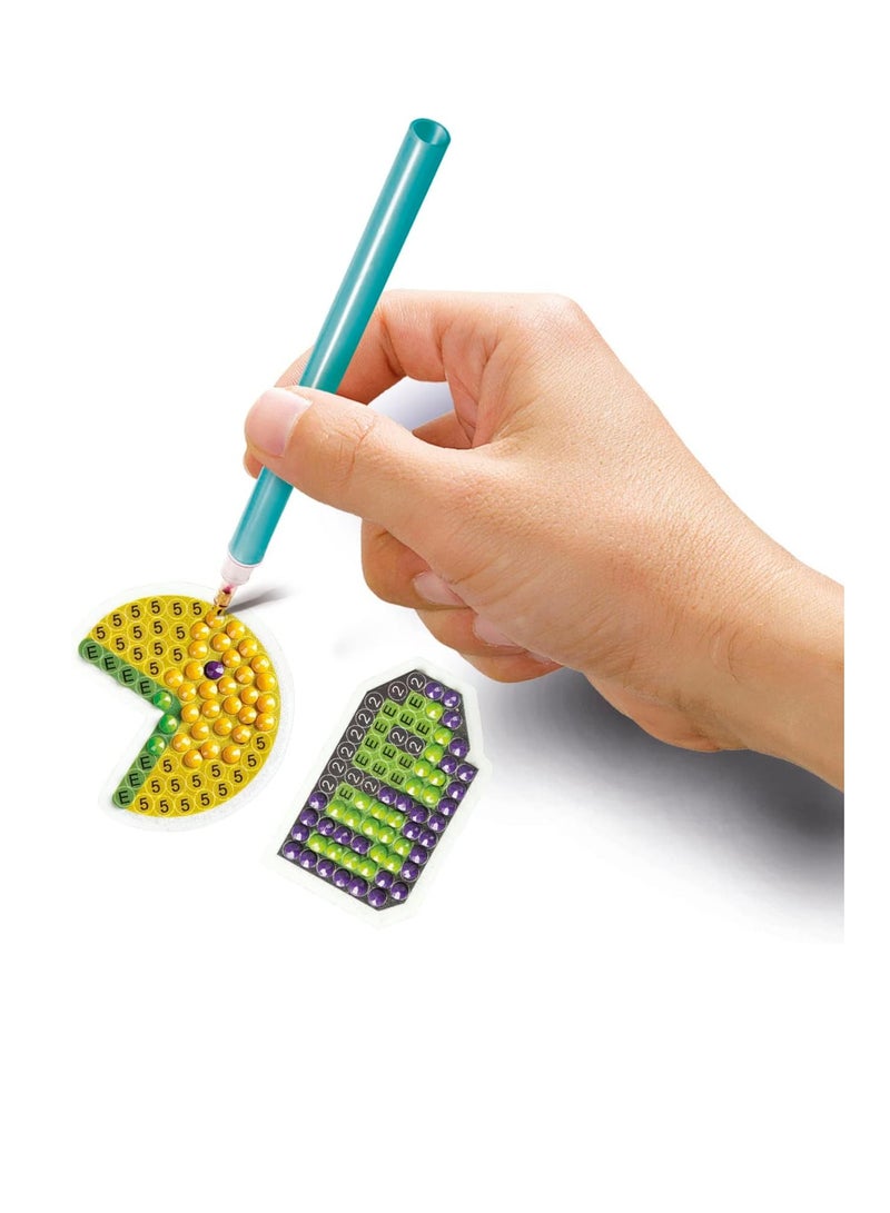 Clementoni IDEA Sparkly Creations - Game Icons Painting, Diamond Art, Art Kit, Gem Laboratory, Creative Play Children 7 Years, Multilingual Color - Image 5