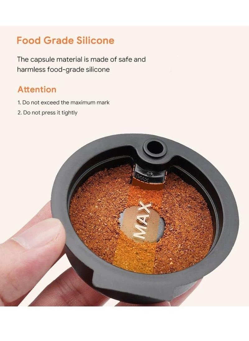 Excefore - Reusable Coffee Capsule Discs for Bosch Tassimo, Refillable Tassimo t Disc Coffee Filter Pod With Silicone Lid With A Stainless Steel Spoon, Orange, 60ml, 1 PCS - Image 1