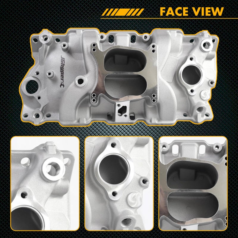 JGhyperX 2101 2001 Intake Manifold Aluminum Dual Plane Compatible with Chevy Small Block 1955-1995 SBC 262 265 267 283 302 305 307 327 350 400 5,500 RPM V8 Engine - Image 4
