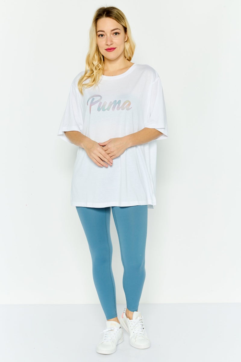 PUMA Women Sportswear Fit Short Sleeves Training T-Shirt, White - Image 3