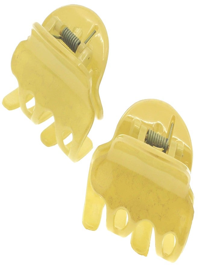 Camila Paris CP3132 French Hair Clip for Women, Set of 2 Small Yellow Girls Hair Claw Clips Fashion Durable Hair Accessories for Women, Luxury Ladies Strong Hold No Slip Grip Clamp, Made in France - Image 1