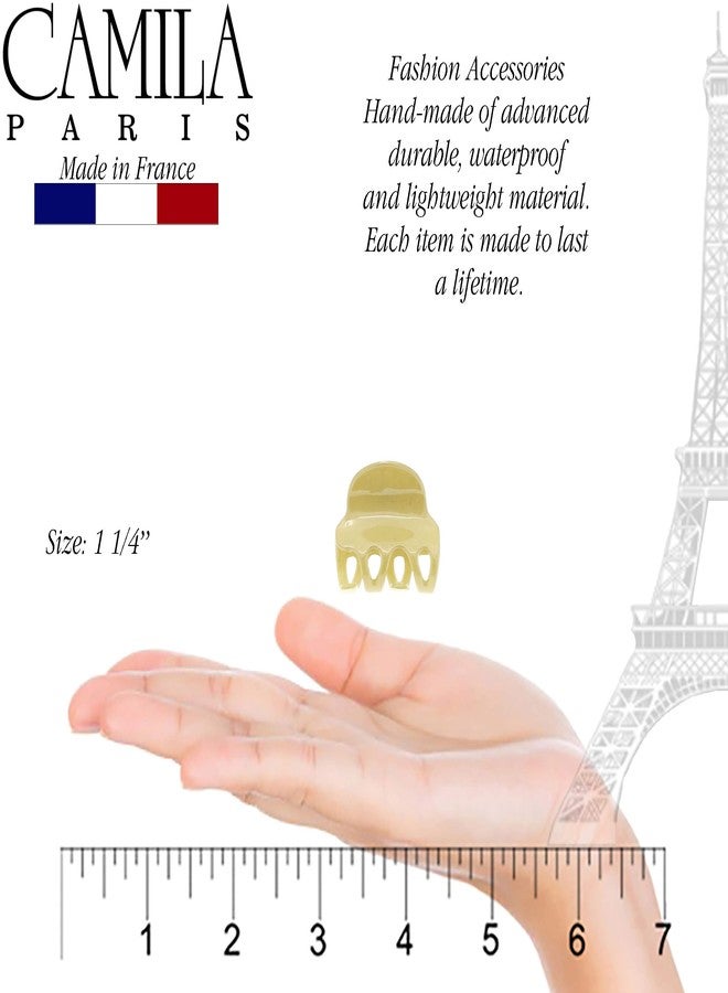 Camila Paris CP3132 French Hair Clip for Women, Set of 2 Small Yellow Girls Hair Claw Clips Fashion Durable Hair Accessories for Women, Luxury Ladies Strong Hold No Slip Grip Clamp, Made in France - Image 3