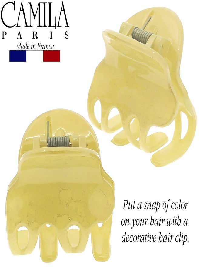 Camila Paris CP3132 French Hair Clip for Women, Set of 2 Small Yellow Girls Hair Claw Clips Fashion Durable Hair Accessories for Women, Luxury Ladies Strong Hold No Slip Grip Clamp, Made in France - Image 4