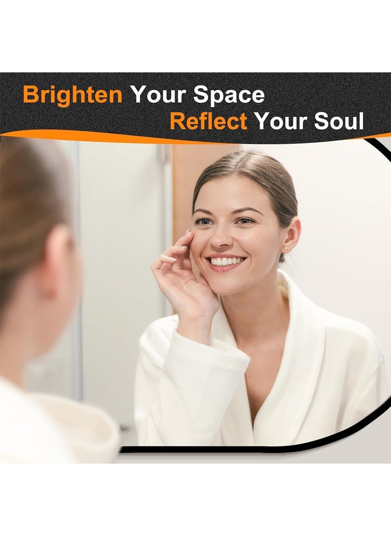 Sharpdo LED Bathroom Mirror with Shelf, 40x60cm Anti-Fog, Modern Design, Mounts Horizontally/Vertically - Image 4