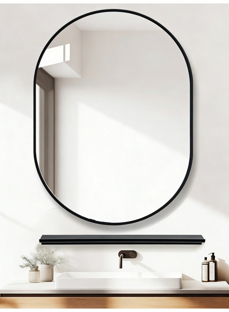 Sharpdo LED Bathroom Mirror with Shelf, 40x60cm Anti-Fog, Modern Design, Mounts Horizontally/Vertically - Image 1