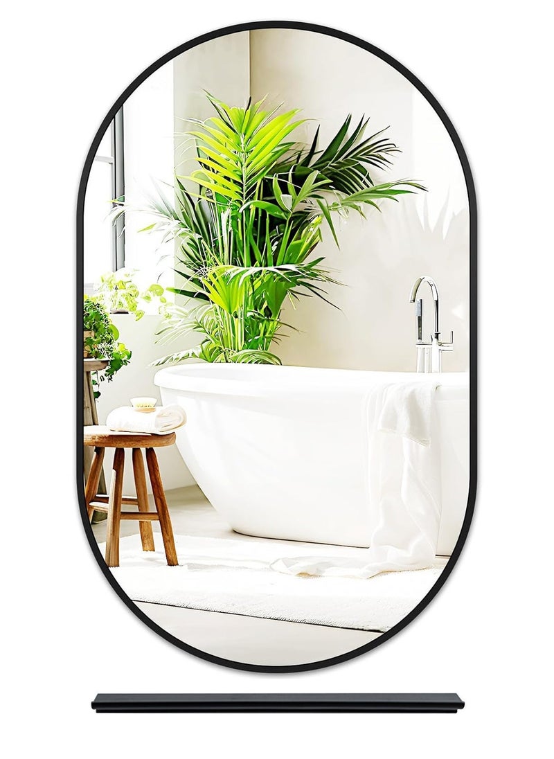 Sharpdo LED Bathroom Mirror with Shelf, 40x60cm Anti-Fog, Modern Design, Mounts Horizontally/Vertically - Image 2