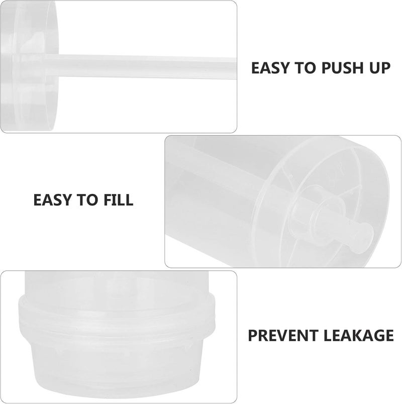 40pcs Clear Push Up Cake Shooter with Lids Plastic Round Cake Pops Pusher Cake Plastic Containers for Home Kitchen Party Clear - Image 3