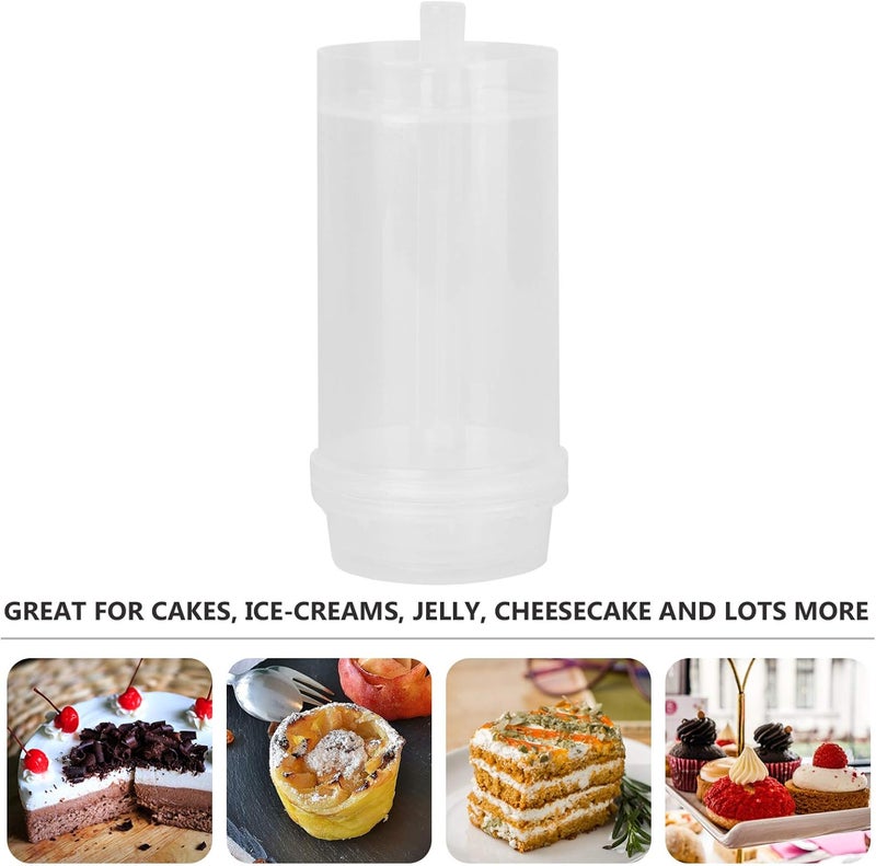 40pcs Clear Push Up Cake Shooter with Lids Plastic Round Cake Pops Pusher Cake Plastic Containers for Home Kitchen Party Clear - Image 5