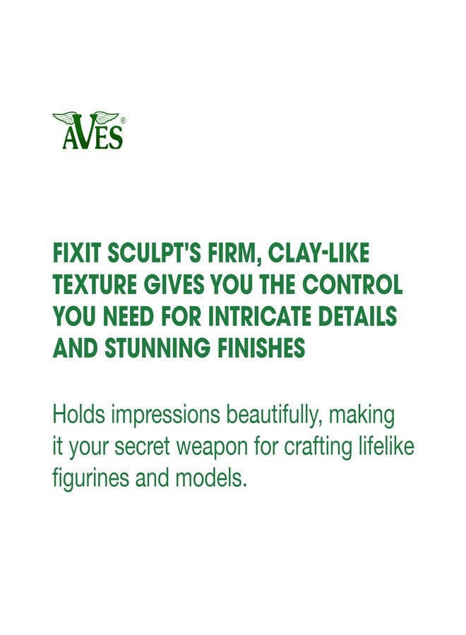 Aves Fixit Sculpt - 2 Part Air Hardening Epoxy Modeling & Repair Compound (A & B) - 1 lb, Durable Self Dry Clay for Sculpting, Repairs, Waterproof, Adhesive & Easy to Use - Canvas (Sand Like Color) - Image 2