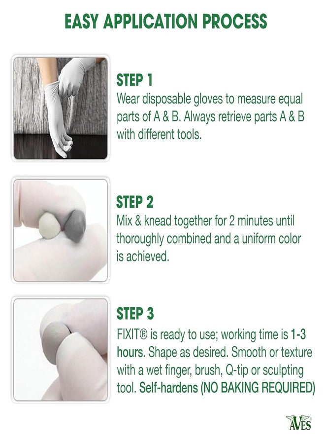 Aves Fixit Sculpt - 2 Part Air Hardening Epoxy Modeling & Repair Compound (A & B) - 1 lb, Durable Self Dry Clay for Sculpting, Repairs, Waterproof, Adhesive & Easy to Use - Canvas (Sand Like Color) - Image 3