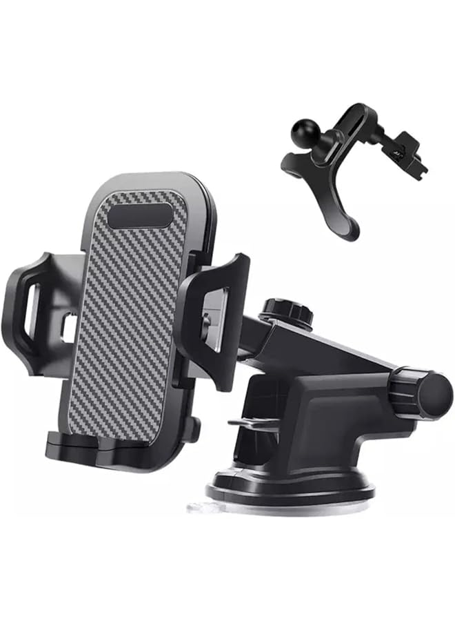 S-TOP Car Phone Holder Mount for iPhone 17/16/15/14, Samsung S25/24/23, 4-in-1 Dashboard/Air Vent/Windscreen, One-Button Release, Metal Hook, 4.7-7.2 - Image 1