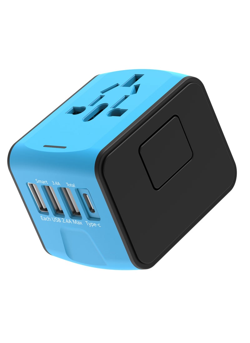 mriya Universal Travel Adapter with Multi-USB and Type-C Port with Overcurrent Protection  - Image 1
