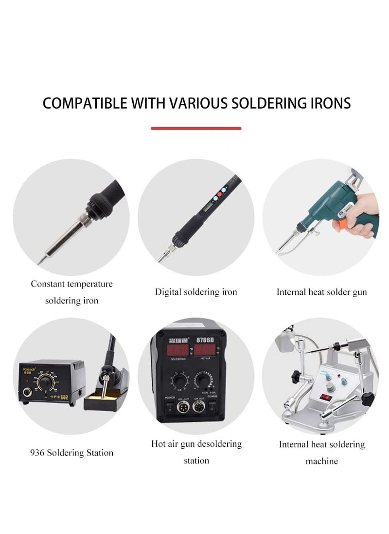 Generic - 10Pcs 900M Lead-Free Solder Iron Tip Replaceable Soldering Tip Kit with Welding Sleeve for Hakko Quick Aoyue Yihua Maplin ABF Soldering Station - Image 1