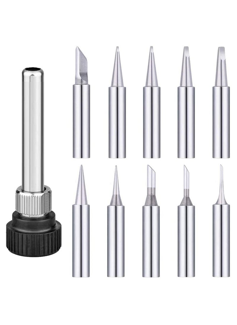 Generic - 10Pcs 900M Lead-Free Solder Iron Tip Replaceable Soldering Tip Kit with Welding Sleeve for Hakko Quick Aoyue Yihua Maplin ABF Soldering Station - Image 1