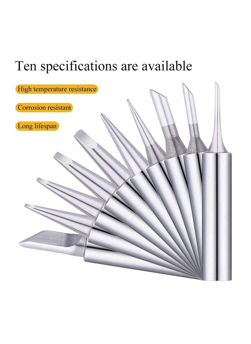 Generic - 10Pcs 900M Lead-Free Solder Iron Tip Replaceable Soldering Tip Kit with Welding Sleeve for Hakko Quick Aoyue Yihua Maplin ABF Soldering Station - Image 1
