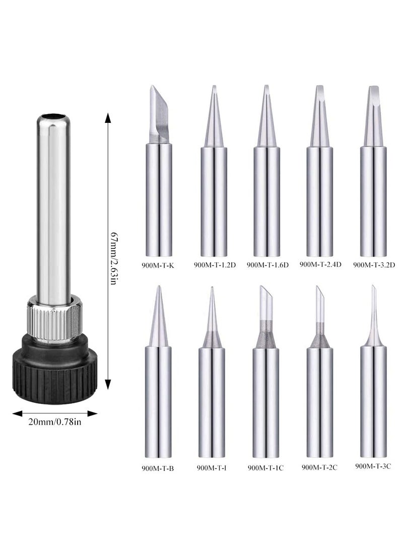 Generic - 10Pcs 900M Lead-Free Solder Iron Tip Replaceable Soldering Tip Kit with Welding Sleeve for Hakko Quick Aoyue Yihua Maplin ABF Soldering Station - Image 1
