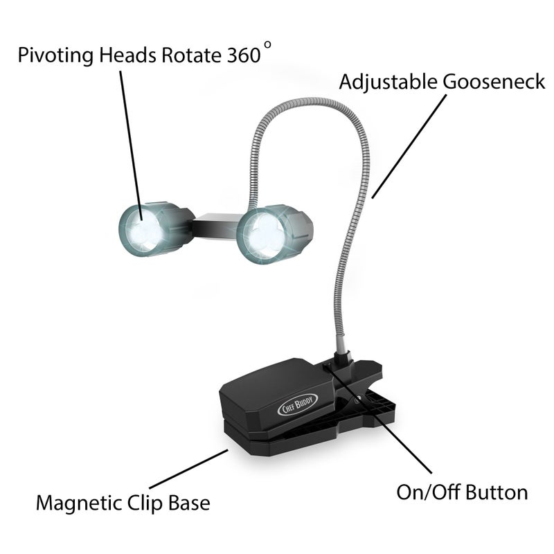 Chef Buddy Grill Light - Magnetic Clamp LED Light with Flexible Gooseneck Arm for Grills, Smokers, or Griddles - Grilling Gifts for Men or Women by Chef Buddy - Image 3