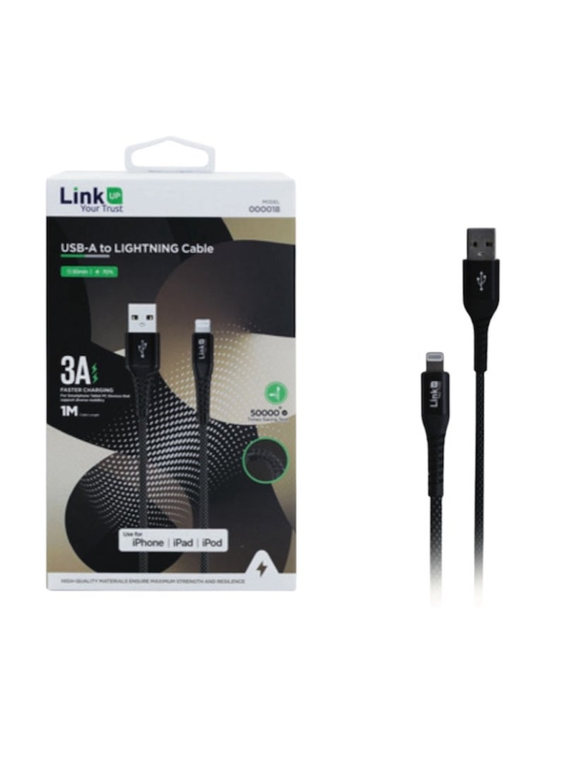 LinkUp USB-A to Lightning Cable - Compatible with iPhone, iPad, iPod