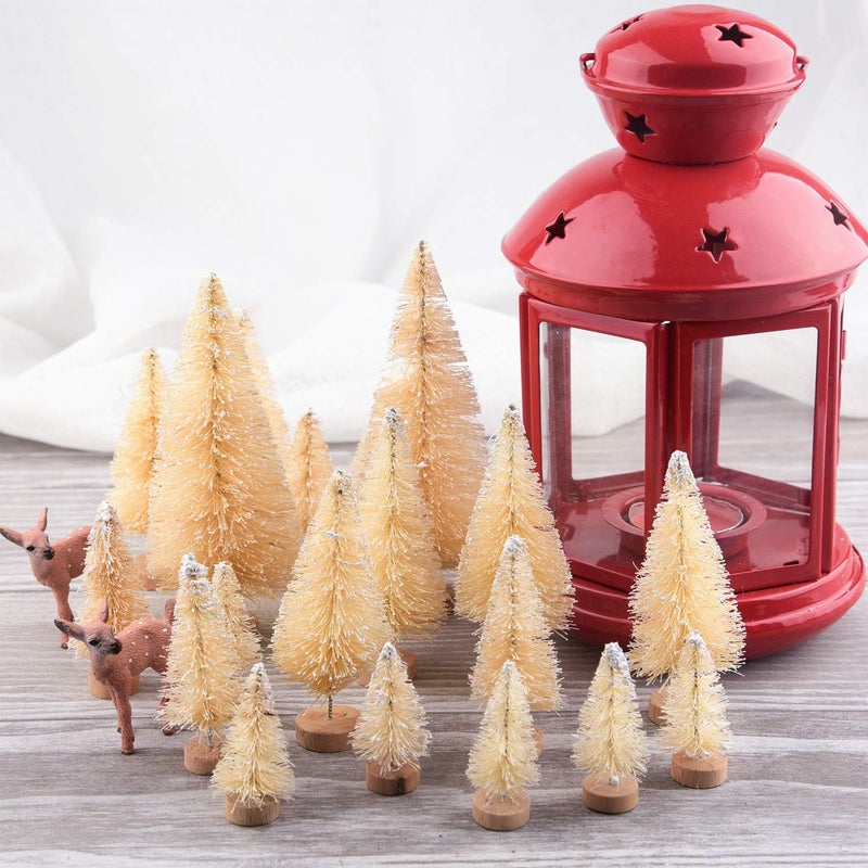 KUUQA 66Pcs Mini Christmas Village Trees  Bottle Brush and Tabletop Model Trees for House Decoration and Diorama Models Small Size - Image 5