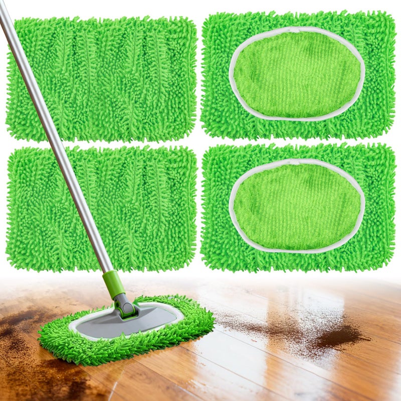 Rainflow 4PCS RAINFLOW Microfiber Mop for Sweeper - Reusable Mop Pads Refill Sweeping Mopping Pad Dust Mops for Hardwood Floors Cleaning(Mop is Not Included) - Image 1
