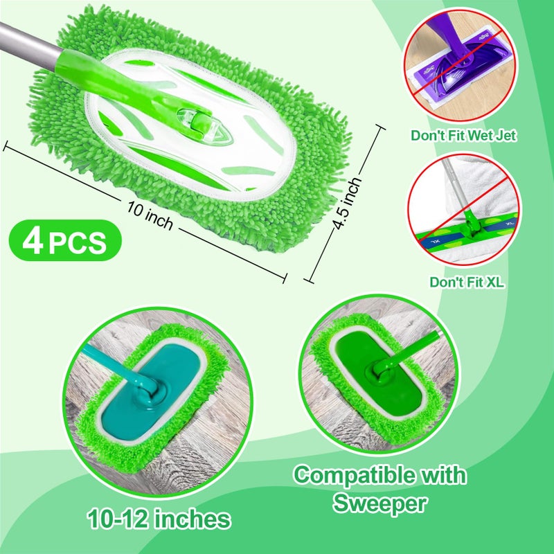 Rainflow 4PCS RAINFLOW Microfiber Mop for Sweeper - Reusable Mop Pads Refill Sweeping Mopping Pad Dust Mops for Hardwood Floors Cleaning(Mop is Not Included) - Image 5
