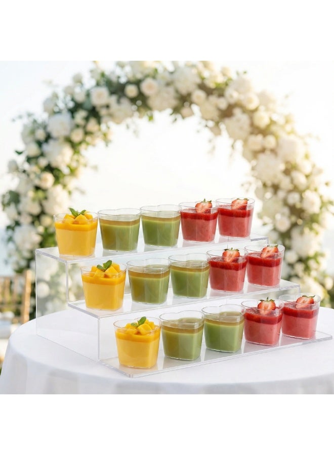 50 Sets 5 oz Heart Shaped Dessert Cups with Lids and Spoons, Plastic Parfait Pudding Jello Cups, Valentine's Day Wedding Party Birthday Baby Shower Supplies - Image 3