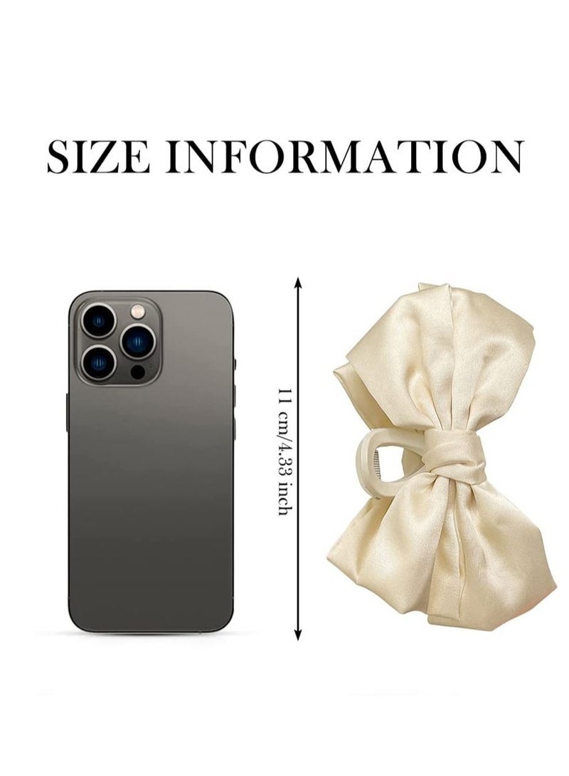 KASTWAVE Butterfly Hair Clips for Women, 2Pcs Black and White Silky Satin Large Butterfly Cute Hair Claw Hold Hair Jaw Clips Bowknot Hairpin - Image 2