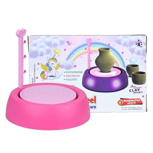 Braintastic Unicorn Kids Pottery Wheel Kit - Battery Operated Pottery Wheel & Painting Kit for Beginners with Modeling Clay, Sculpting Clay & Tools, Arts & Crafts Kids Age 8-12 - Image 3