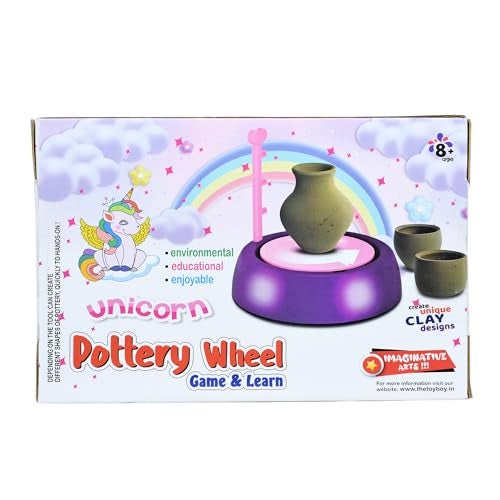 Braintastic Unicorn Kids Pottery Wheel Kit - Battery Operated Pottery Wheel & Painting Kit for Beginners with Modeling Clay, Sculpting Clay & Tools, Arts & Crafts Kids Age 8-12 - Image 2