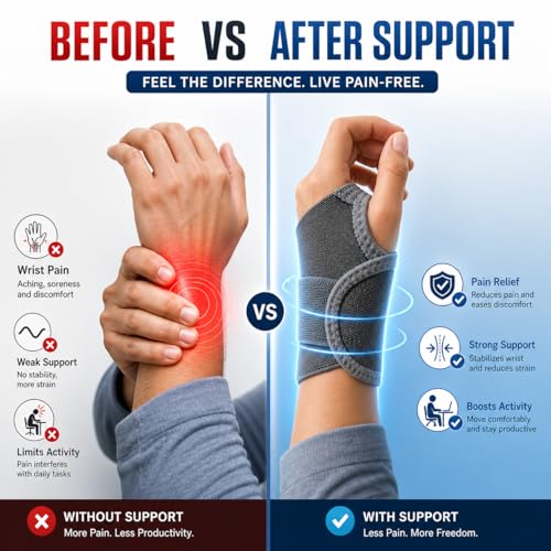 Dr Helix Unisex Skin Wrist Support - Adjustable Compression Brace for Wrist Pain Relief, Carpal Tunnel, Sprains & Strains, Lightweight & Breathable - (Pack of - 1) - Image 4