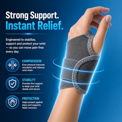 Dr Helix Unisex Skin Wrist Support - Adjustable Compression Brace for Wrist Pain Relief, Carpal Tunnel, Sprains & Strains, Lightweight & Breathable - (Pack of - 1) - Image 5