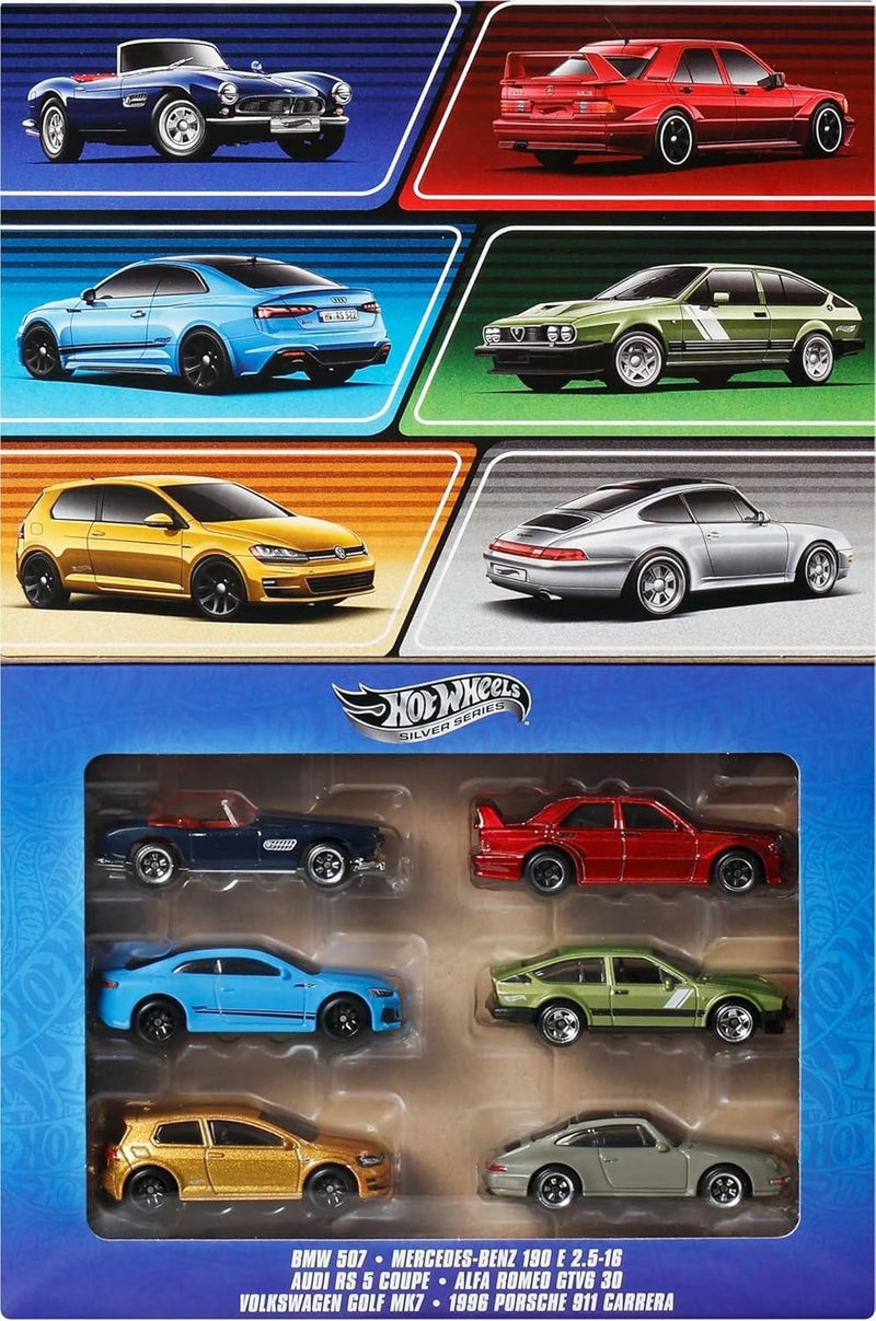 Hot Wheels Replaceable parts 1:64 Scale Die-Cast Toy Cars, Set of 6 European Vehicles with Elevated Deco (Styles May Vary) Climate adapted upgraded quality - Image 1