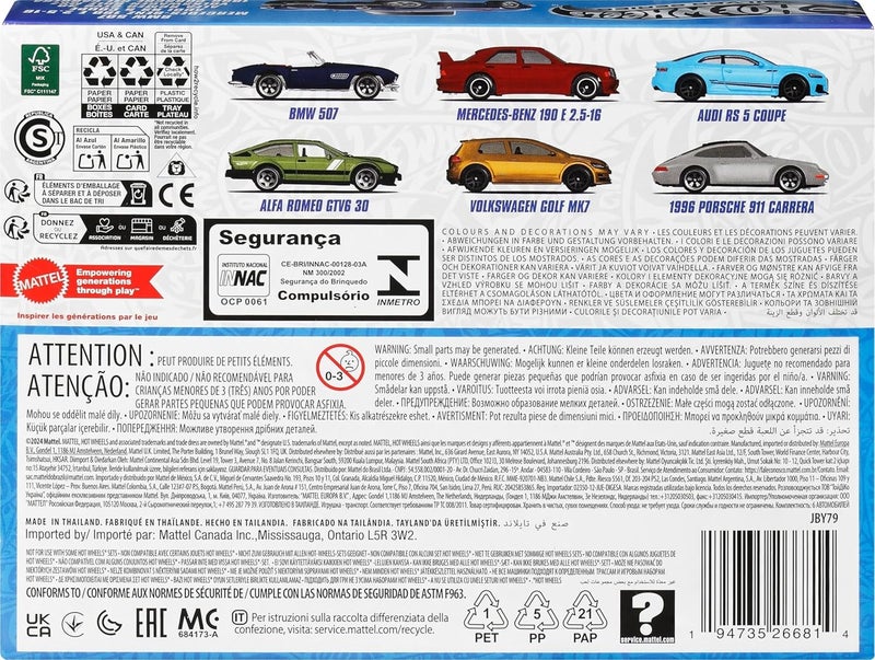 Hot Wheels Replaceable parts 1:64 Scale Die-Cast Toy Cars, Set of 6 European Vehicles with Elevated Deco (Styles May Vary) Climate adapted upgraded quality - Image 3