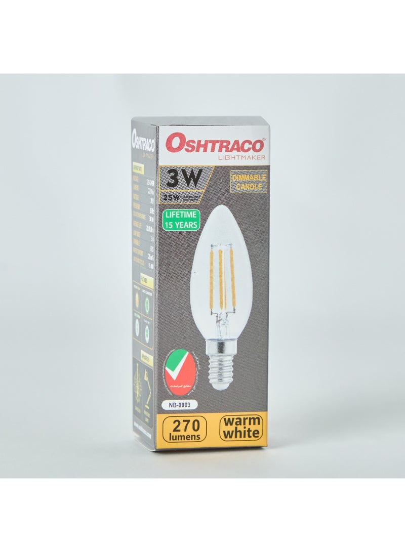 OSHTRACO 3W Filament E14 Warm White Dimmable LED Bulb 6 x 15.5 x 6 cm - Image 3