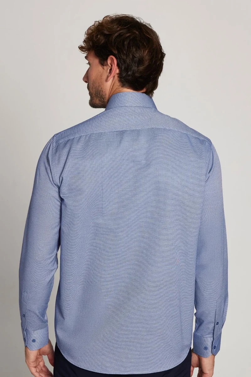 تودورس Classic Fit Long Sleeve Tie Collar Dobby Men's Shirt