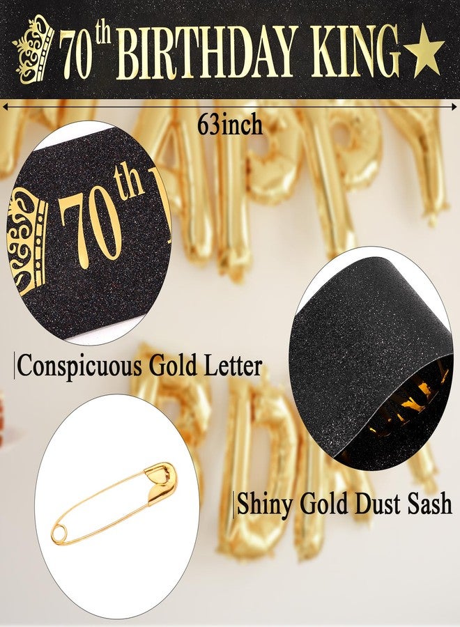 Hapdoo 70th Birthday Decorations for Men, 70th Birthday Gifts for Him 70th Birthday Party Decorations Men Set - 70th Birthday King Crown and Sash, Happy 70th Birthday Party Favors Men - Image 3
