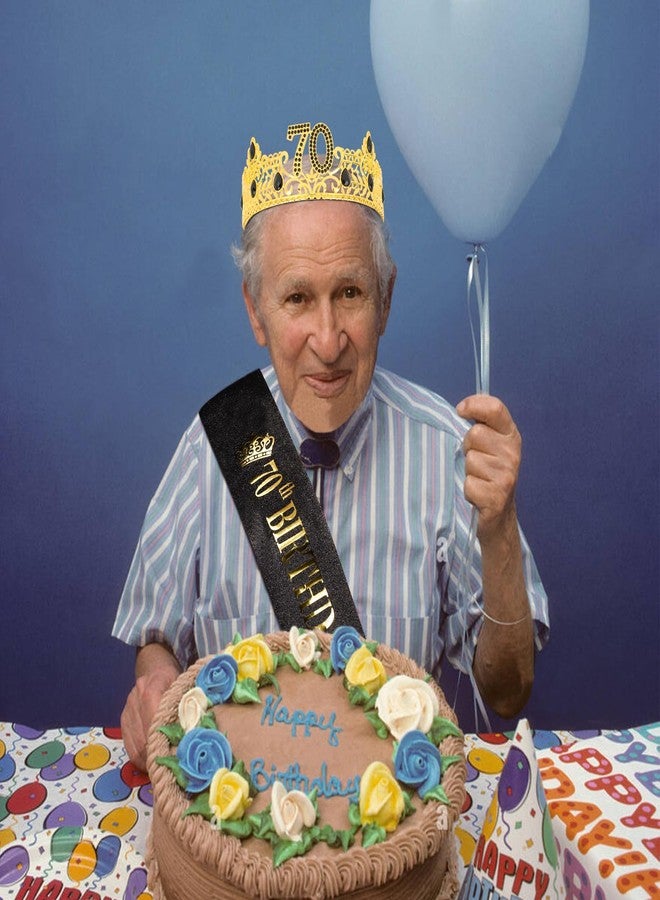 Hapdoo 70th Birthday Decorations for Men, 70th Birthday Gifts for Him 70th Birthday Party Decorations Men Set - 70th Birthday King Crown and Sash, Happy 70th Birthday Party Favors Men - Image 5