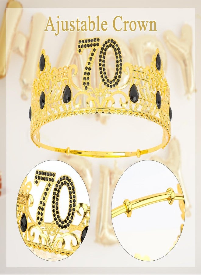 Hapdoo 70th Birthday Decorations for Men, 70th Birthday Gifts for Him 70th Birthday Party Decorations Men Set - 70th Birthday King Crown and Sash, Happy 70th Birthday Party Favors Men - Image 2