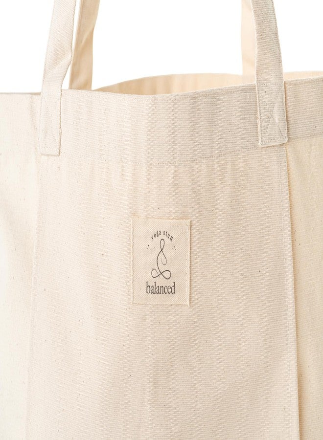 Balanced Yoga Stuff Mat Tote Bag - Cotton Canvas Yoga Mat Carrier - Eco-Friendly & Durable Yoga Mat Holder for Gym, Pilates, Travel, or Studio Use - Image 5