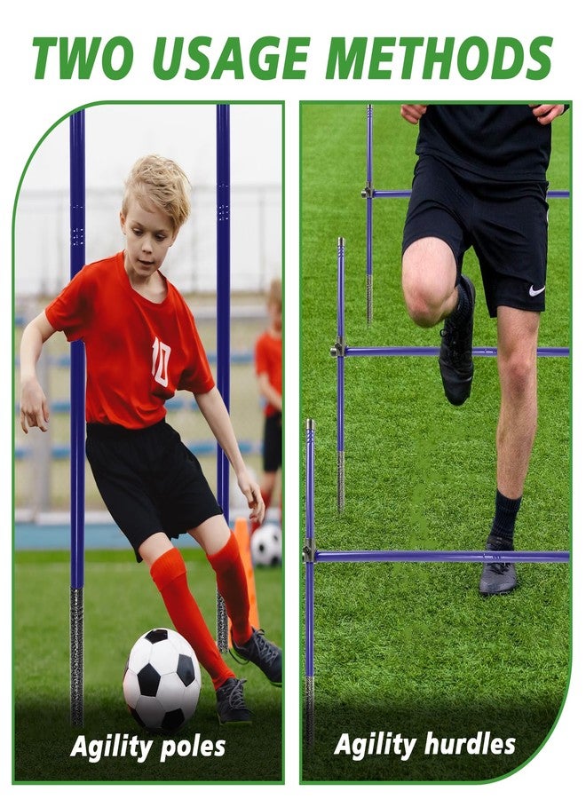 Qufiona Agility Poles, 6 Pack 4.9FT Metal Soccer Training Poles Adjustable Agility Hurdles Training Equipment - Image 4