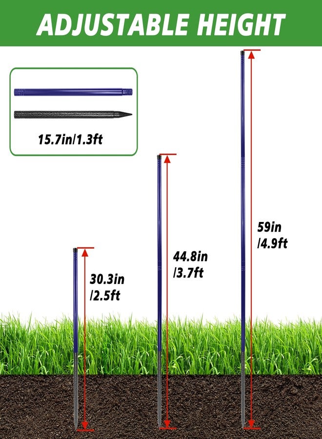 Qufiona Agility Poles, 6 Pack 4.9FT Metal Soccer Training Poles Adjustable Agility Hurdles Training Equipment - Image 3