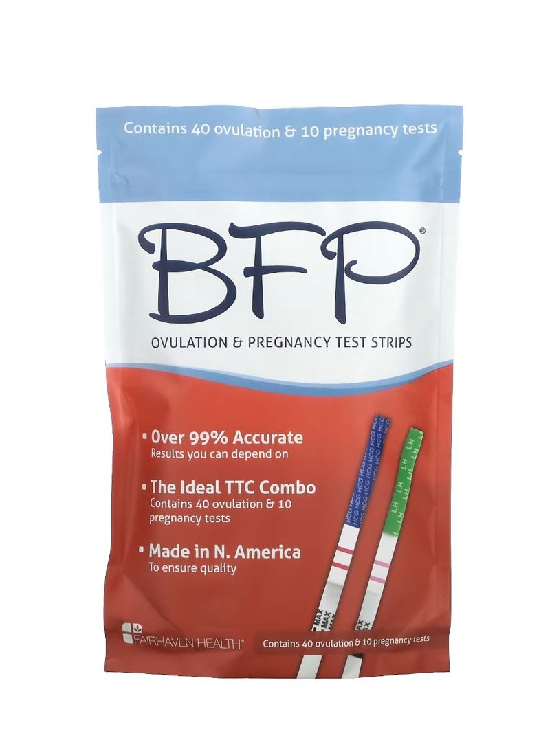 فايرهايفن هيلث شرائط اختبار الحمل والإباضة BFP 40 اختبار إباضة و10 اختبارات حمل  - Image 1